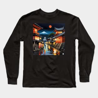 Blood Moon Rising Over Fuji Long Sleeve T-Shirt